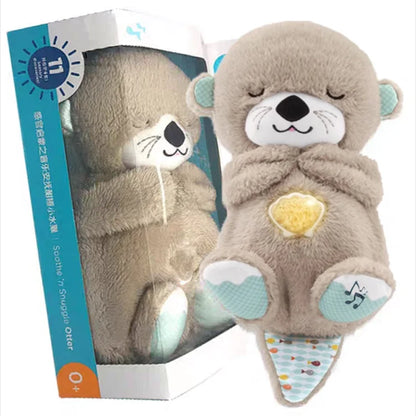 Breathing Otter Sleep and Playmate Otter Musical Stuffed Baby Plush Toy with Light Sound Newborn Sensory Comfortable Baby Gifts