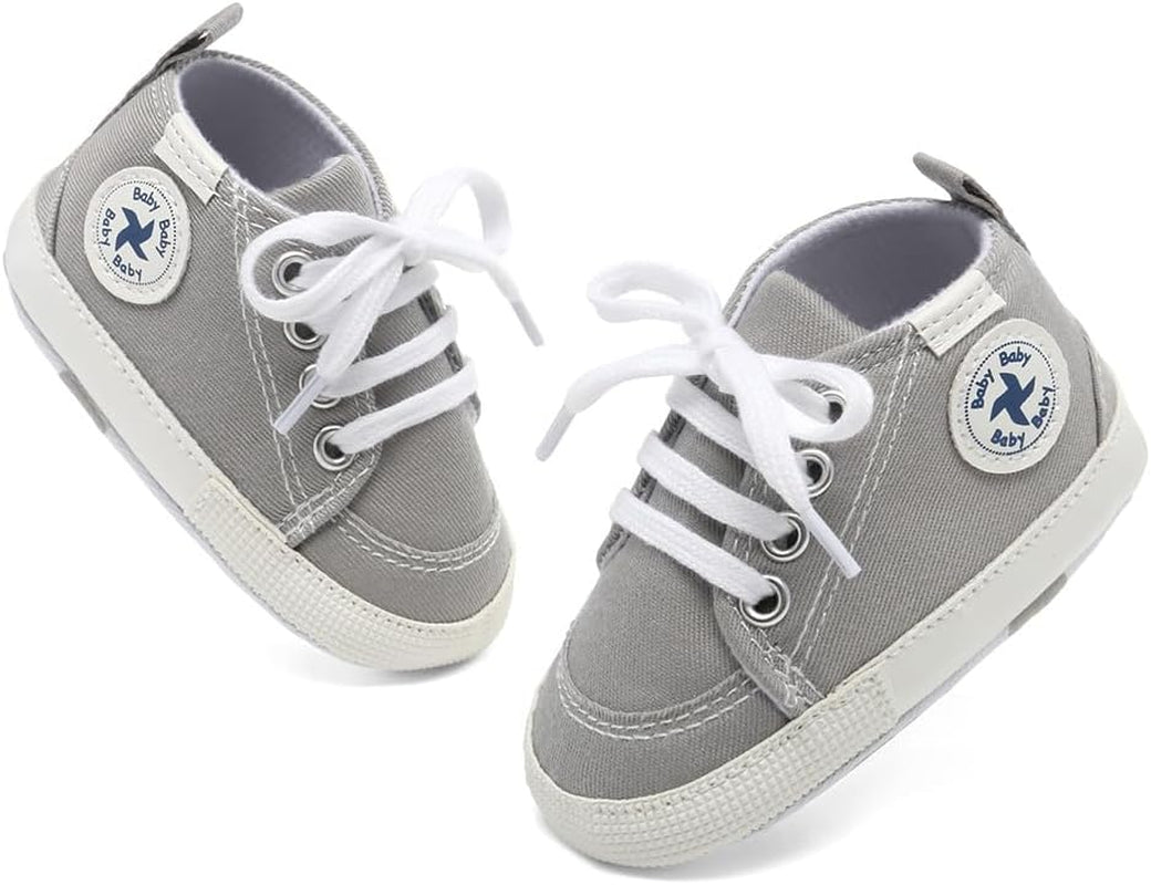 Baby Girls Boys Shoes Soft Anti-Slip Sole Newborn First Walkers Star High Top Canvas Denim Unisex Infant Sneaker